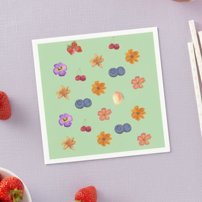 Guardanapo De Papel Fresco para o primeiro tema de aniversário do merc (Celebrate your little one’s first birthday with a fresh and vibrant theme!)