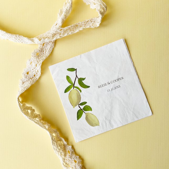 Guardanapo De Papel Fresh Citrus Painted Lemons Modern Mediterranean (Criador carregado)