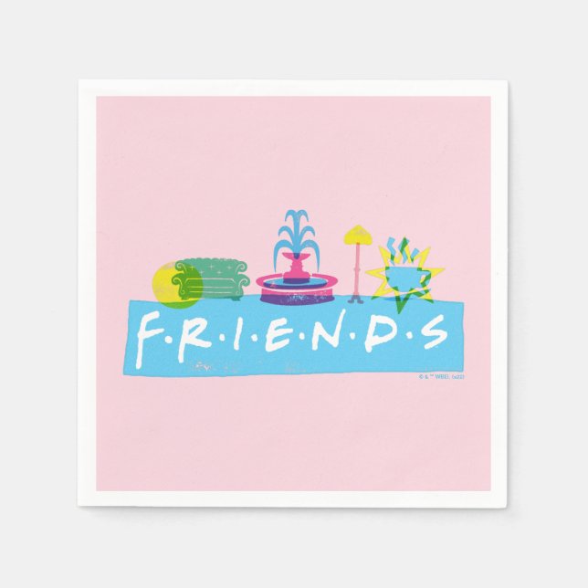 Guardanapo De Papel FRIENDS™ | Logotipo com Ícones (Frente)