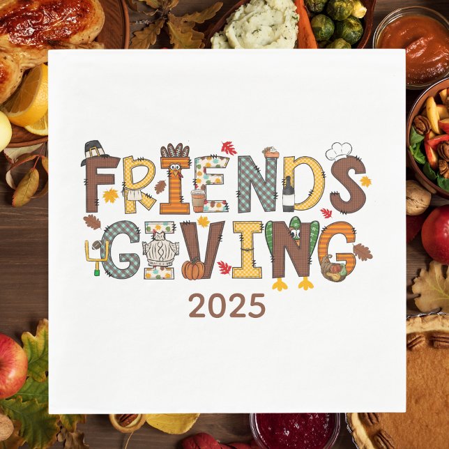 Guardanapo De Papel Friendsgiving Thanksgiving Themed Year (Criador carregado)