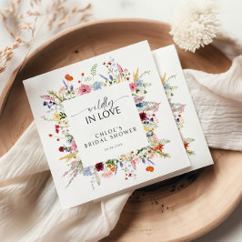 Guardanapo De Papel Fronteira Colorida de Flores Silvestres