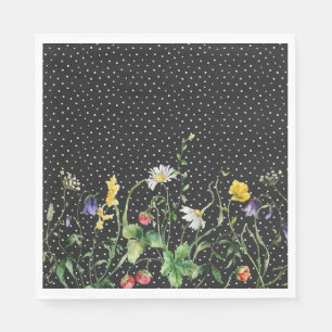 Guardanapo De Papel Fronteira De Flores Selvagens Em Pontos Suíços