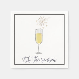 Guardanapo De Papel Fronteira Negra-Negra-ano novo de Champanhe do Par