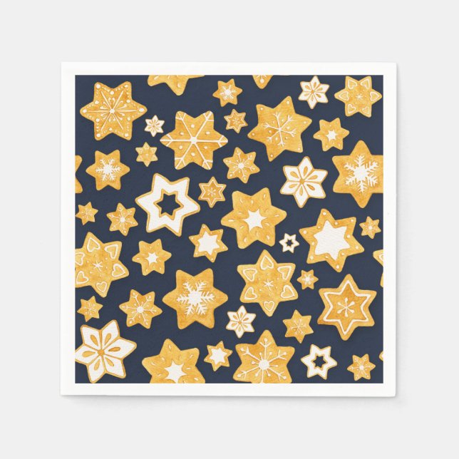 Guardanapo De Papel Frota de Cookies de Natal com fundo de Cinza Azul (Frente)