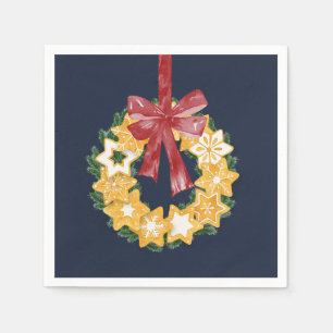 Guardanapo De Papel Frota de Cookies de Natal com fundo de Cinza Azul