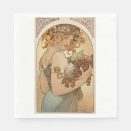 Guardanapo De Papel Fruta (Art Nouveau) (Retrato feminino) (Frutas)