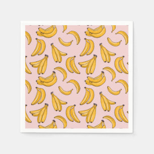 Guardanapo De Papel Fruta banana verão amarelo rosa