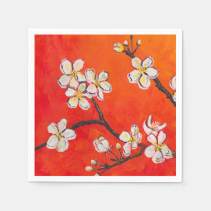 Guardanapo De Papel Fruta branca floresce Laranja Vermelho Cheiro de P