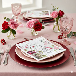 Guardanapo De Papel Fruta da floral rosa espirituosa