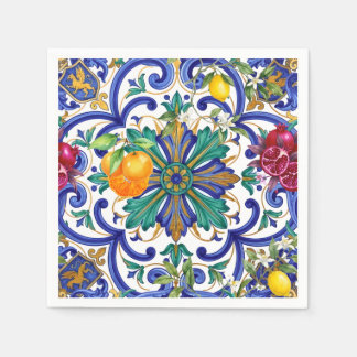 Guardanapo De Papel fruta de limão Mosaico Mediterrâneo