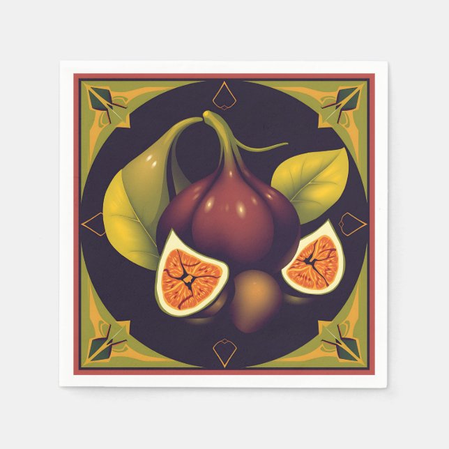 Guardanapo De Papel Fruta Geométrica com Formas Sonoras e Modernas (Frente)