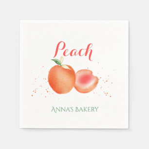 Guardanapo De Papel Frutas De Pêssego De Aquarela