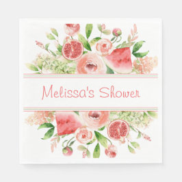 Guardanapo De Papel Frutas e Flores em Aquarela - Oficina