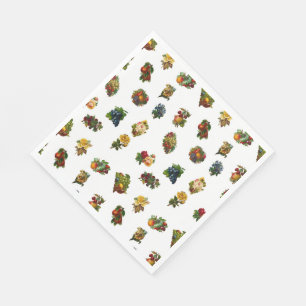 Guardanapo De Papel Frutas e Flores Vintage