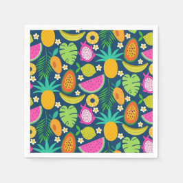 Guardanapo De Papel Frutas tropicais de abacaxi banana melancia 
