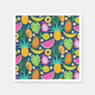 Guardanapo De Papel Frutas tropicais de abacaxi banana melancia