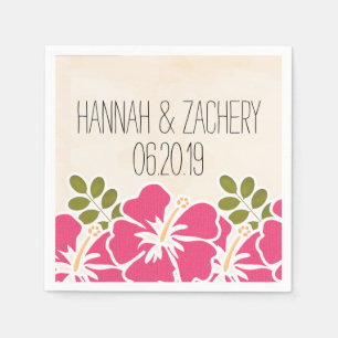 Guardanapo De Papel Fuchsia Hibiscus Hawaiian Wedding