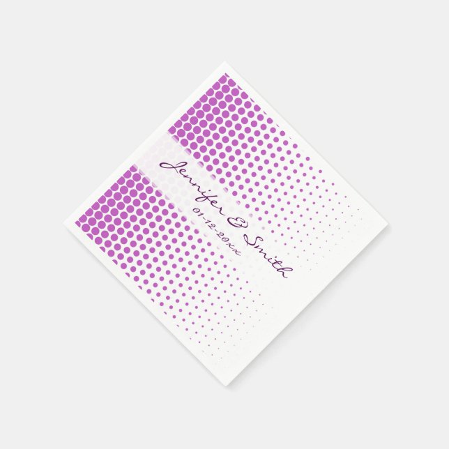 Guardanapo De Papel Fuchsia Pontos Polka Modernos Branco (Canto)