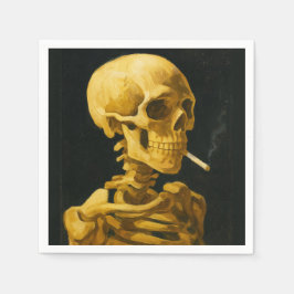 Guardanapo De Papel Fumagem do crânio do ouro - Inspirou Van Gogh excl