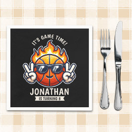 Guardanapo De Papel Fun Birthday Boy with Basketball Theme