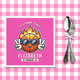 Guardanapo De Papel Fun Birthday Girl with Basketball Theme