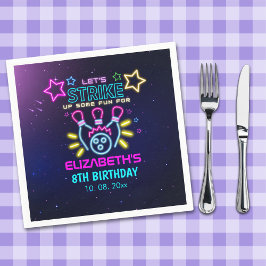 Guardanapo De Papel Fun Bowling Neon Birthday Girl