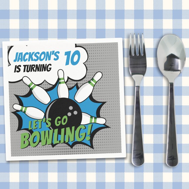 Guardanapo De Papel Fun Bowling-Style Birthday Kids (Criador carregado)