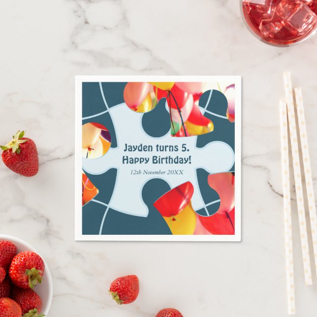 Guardanapo De Papel Fun Jigsaw Puzzle Kids Happy Birthday Name  (Insitu)