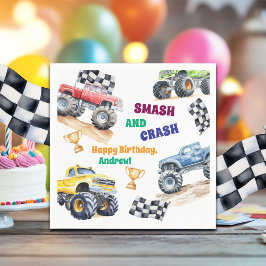 Guardanapo De Papel Fun Monster Trucks Birthday Party