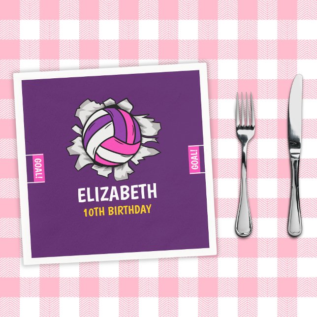 Guardanapo De Papel Fun Volleyball Birthday Girl (Criador carregado)