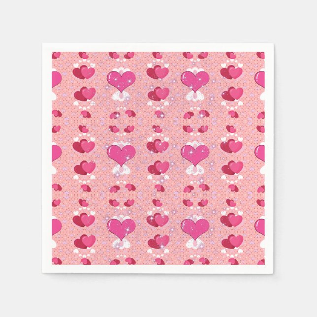 Guardanapo De Papel Funda De Edredón glitter pink heart vibrant romant (Frente)
