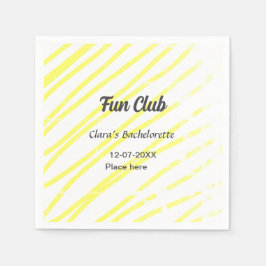 Guardanapo De Papel fundo amarelo de linhas do Fun Club despedida de s