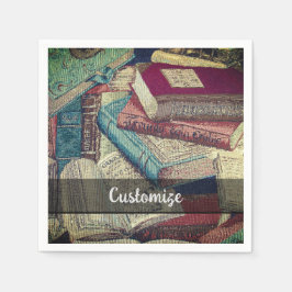 Guardanapo De Papel Fundo dos Livros Vintage