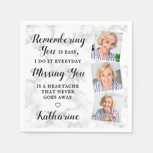 Guardanapo De Papel Funeral Personalizada de Memória Moderna (Frente)