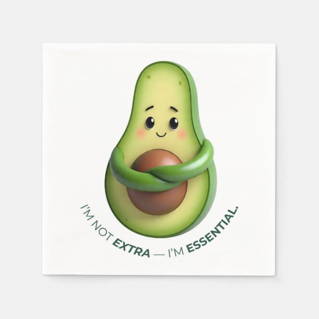 Guardanapo De Papel Funny Avocado Tote – I’m Not Extra, I’m Essential (Frente)