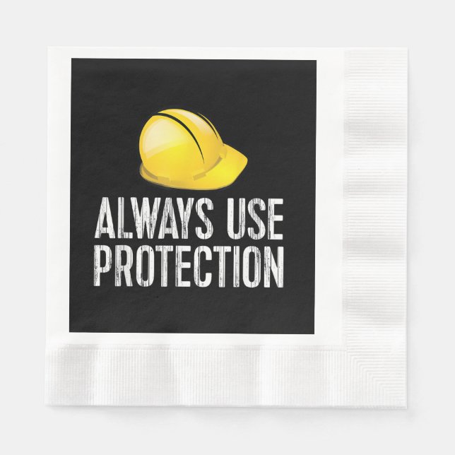 Guardanapo De Papel Funny Construction Tshirt - Always Use Protection  (Frente)