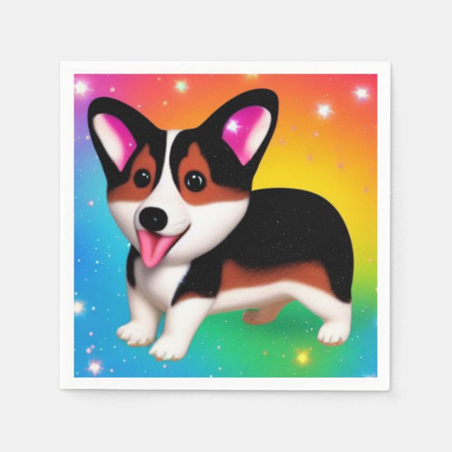 Guardanapo De Papel Funny Corgi Puppy Dog   (Frente)