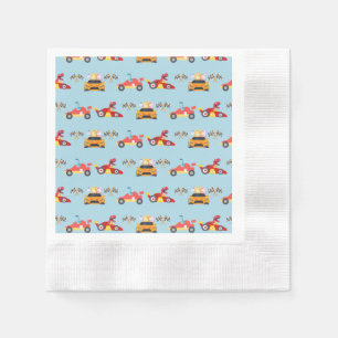 Guardanapo De Papel Funny Dinosaur, aniversário de criança de carro de