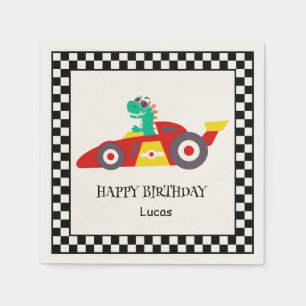 Guardanapo De Papel Funny Dinosaur Birthday garoto de corridas