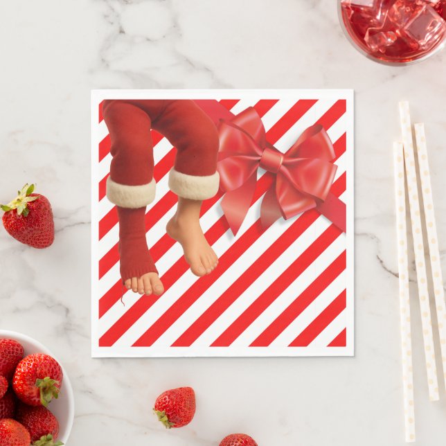 Guardanapo De Papel Funny Elf Legs Christmas | North Pole Mischief  (Insitu)