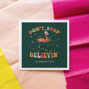 Guardanapo De Papel Funny Flamingo Feriado de Natal Personalizado