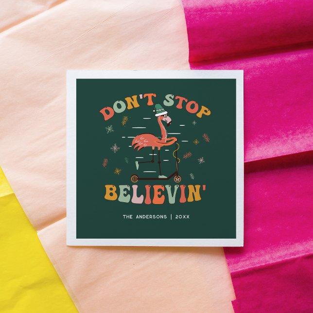 Guardanapo De Papel Funny Flamingo | Feriado de Natal Personalizado (Criador carregado)