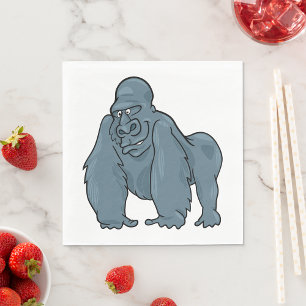 Guardanapo De Papel Funny Gorilla Legal Blue Ape Design