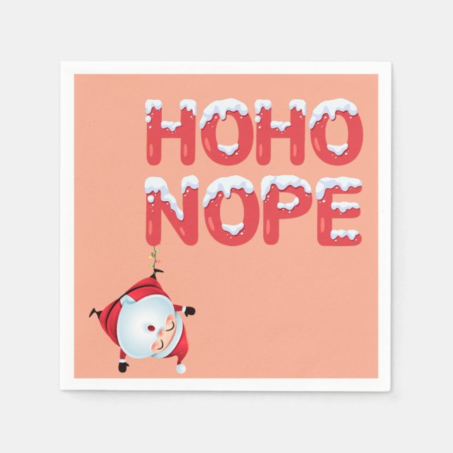 Guardanapo De Papel Funny Ho Ho Nope Christmas (Frente)
