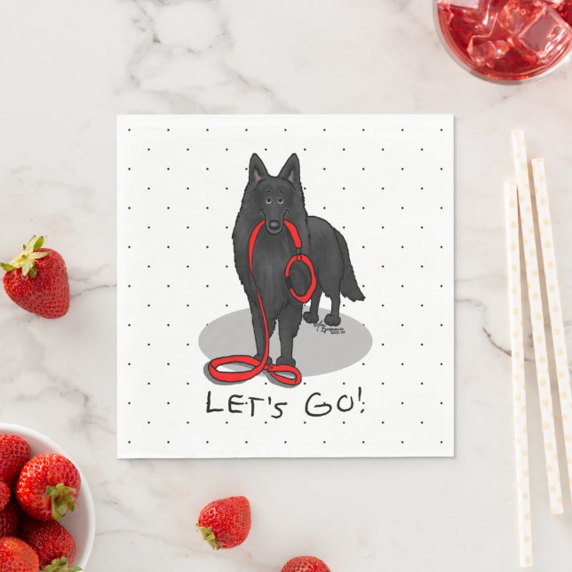 Guardanapo De Papel Funny Let's Go! Walk Belgian Sheepdog (black 1) (Insitu)