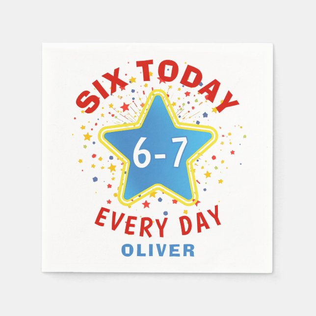 Guardanapo De Papel Funny Meme Six Today 6-7 Every Day Birthday Kid's  (Frente)