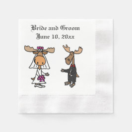 Guardanapo De Papel Funny Moose Bride e Groom