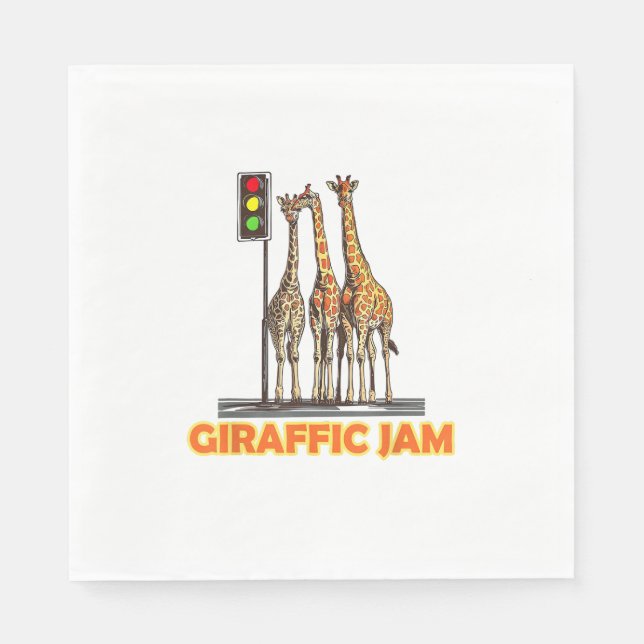 Guardanapo De Papel Funny Pun Giraffe Jam (Frente)