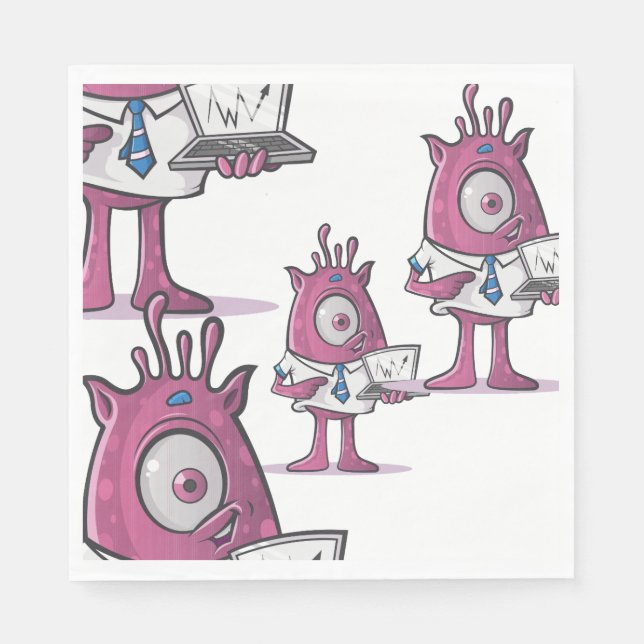 Guardanapo De Papel Funny Purple Accountant Monsters Paper  (Frente)