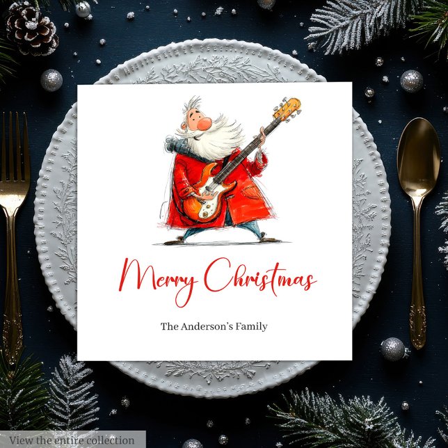 Guardanapo De Papel Funny Quirky Santa Festive Holiday Dinner Napkins (Funny Quirky Santa Festive Holiday Dinner Napkins)